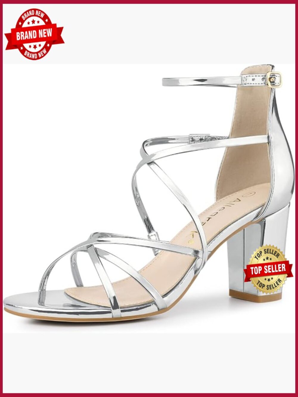 Strappy Crisscross Block Heels Sandals Open Toe Buckle
